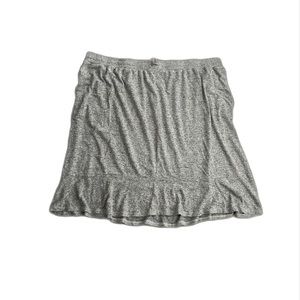 Bobeau Gray Swing Drawstring Skirt with Pockets Plus Size 3X